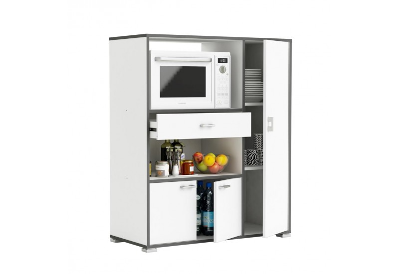 MUEBLE AUXILIAR DE COCINA PARA MICROONDAS 3 PUERTAS + CAJON